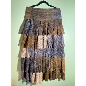 Women's Unbranded Tiered Skirt Size M Brown and Purple